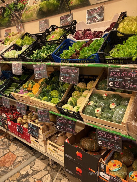 Vegetables at local grocery in Bergamo